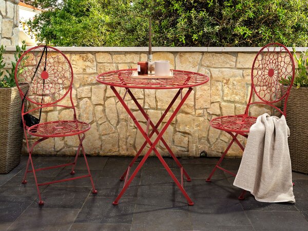 Bistro stolek SCARIO 70 cm 70 cm Kov Červená