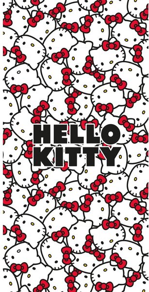 Červená/bílá bavlněná dětská osuška 70x140 cm Hello Kitty – Jerry Fabrics