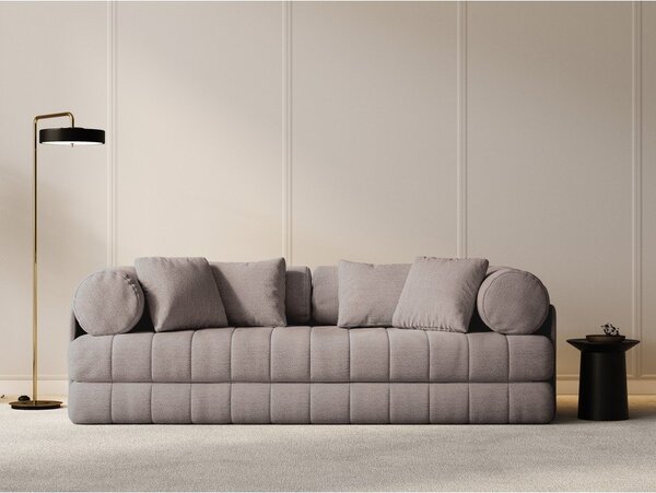 Šedobéžová rozkládací pohovka z textilie bouclé 206 cm Kemi – Cosmopolitan Design