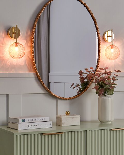 Sada 2 nástěnných lamp ANADYR Sklo Růžová