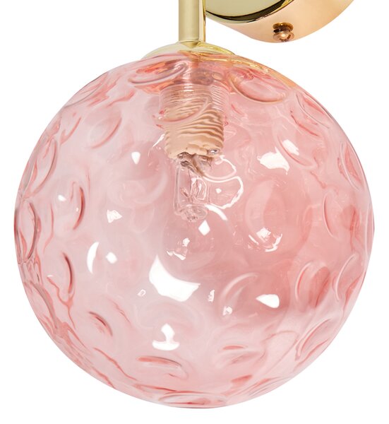 Sada 2 nástěnných lamp ANADYR Sklo Růžová