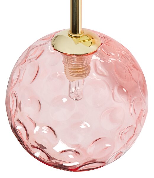 Sada 2 nástěnných lamp ANADYR Sklo Růžová