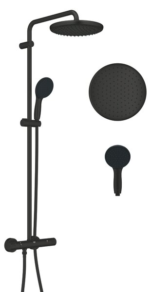 Grohe Vitalio Start System sprchová sada na stěnu s termostatem s dešťovou sprchou černá 266772431