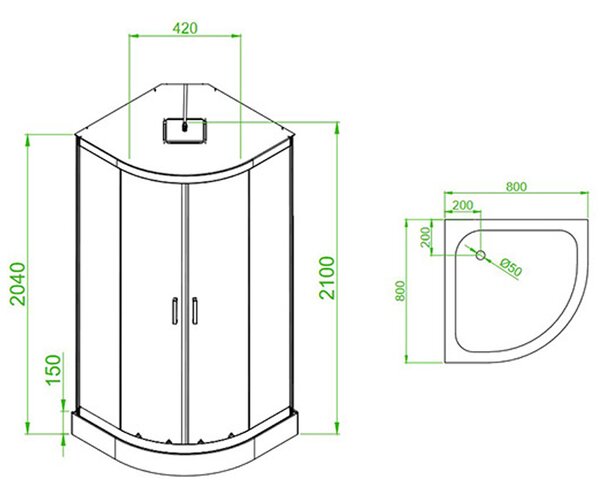 BPS-koupelny Hydromasážní box CLARA 02A 80x80