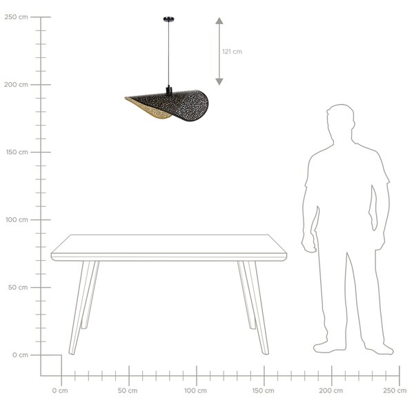 Závěsná lampa MAHI Kov Černá