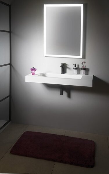 Sapho Sapho, SORT LED podsvícené zrcadlo 600x800mm, černá mat, ST080