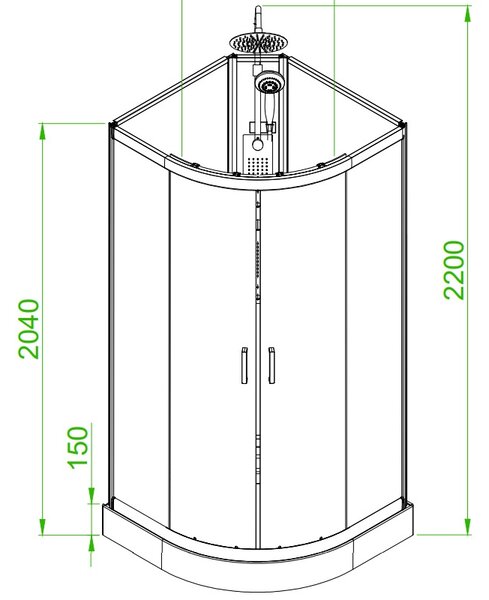 BPS-koupelny Hydromasážní box PUERTO 01A 80x80