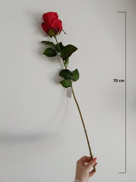 Umělá květina Růže 70 cm, více barev Barva: Červená ART004