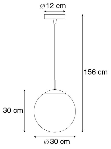 Moderní závěsné svítidlo mosazné s kouřovým sklem 30 cm - Ball