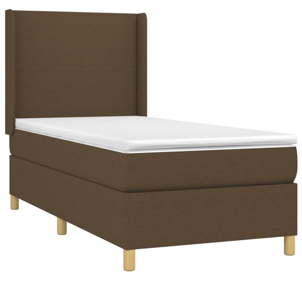 Box spring postel s matrací a LED tmavě hnědá 80x200 cm textil 3138672