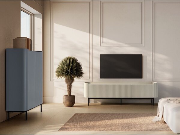 Krémový TV stolek 180x55x40 cm Willa – MOME
