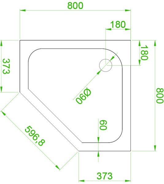 BPS-koupelny Pětiúhelníkový sprchový kout KZ91A BL 80x80 černá/transparent + vanička ST07A BL černá