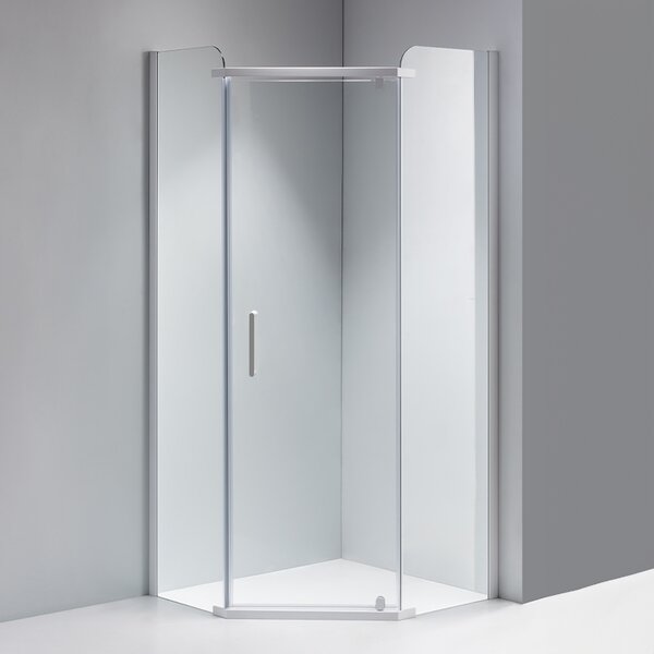 BPS-koupelny Pětiúhelníkový sprchový kout KZ91A 80x80 chrom/transparent + vanička ST07A BL černá