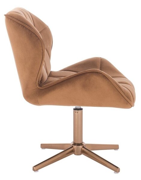 LuxuryForm DESIGN Židle MILANO VELUR na zlatém kříži - medová