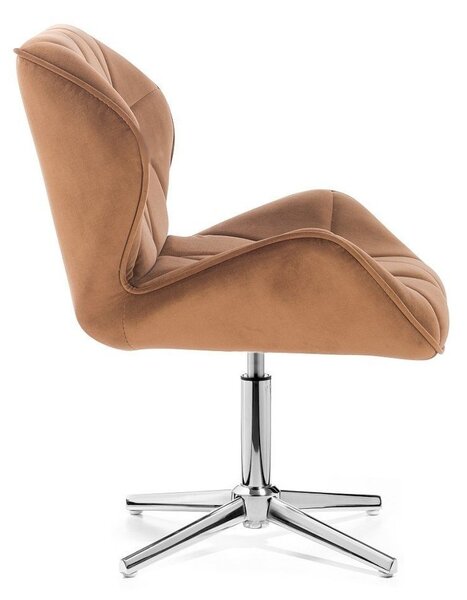 LuxuryForm DESIGN Židle MILANO VELUR na stříbrném kříži - medová