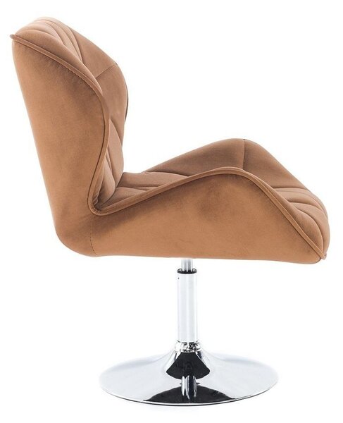 LuxuryForm DESIGN Židle MILANO VELUR na stříbrném talíři - medová