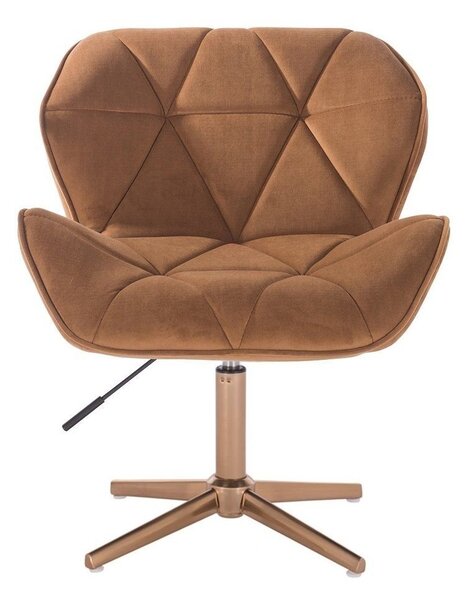 LuxuryForm DESIGN Židle MILANO VELUR na zlatém kříži - medová