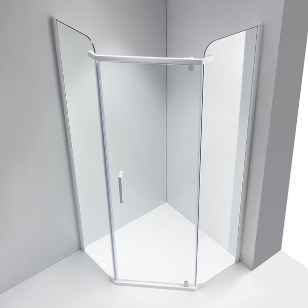 BPS-koupelny Pětiúhelníkový sprchový kout KZ91A 80x80 chrom/transparent + vanička ST07A BL černá