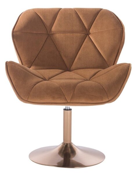 LuxuryForm DESIGN Židle MILANO VELUR na zlatém talíři - medová