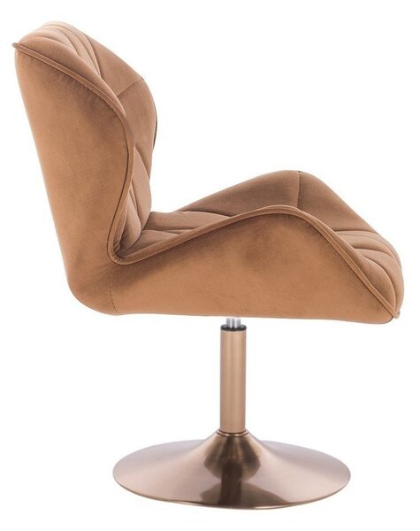 LuxuryForm DESIGN Židle MILANO VELUR na zlatém talíři - medová