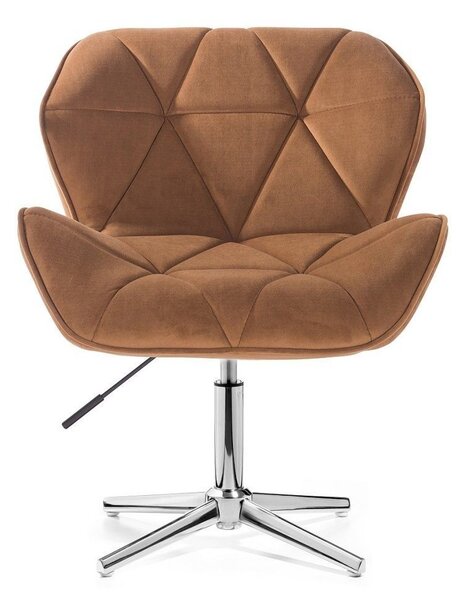 LuxuryForm DESIGN Židle MILANO VELUR na stříbrném kříži - medová