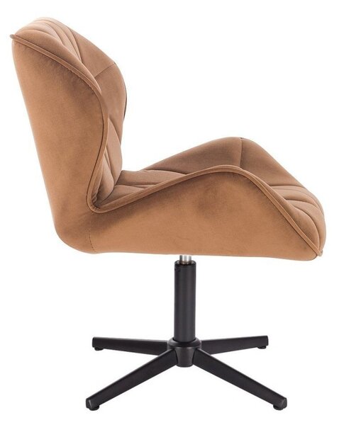 LuxuryForm DESIGN Židle MILANO VELUR na černém kříži - medová