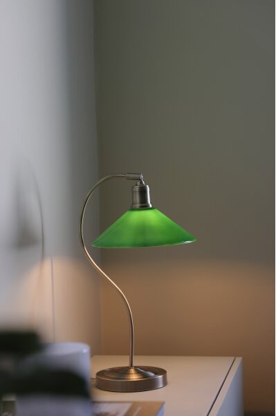 Markslöjd 108864 - Stolní lampa VELA 1xE27/40W/230V mosaz/zelená