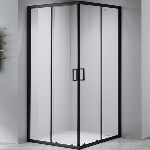 BPS-koupelny Čtvercový sprchový kout BL30B 90x90 černá/transparent + vanička JUKO černá