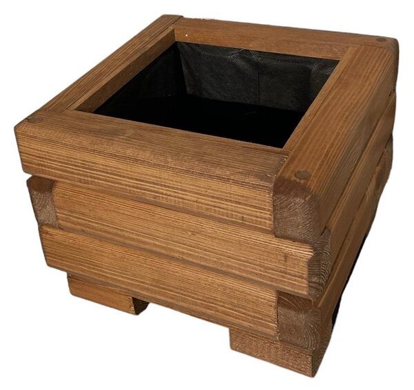 Dřevěný zahradní květináč AKSAMIT, teak, 250x250x200 (Krásné zpracování!)