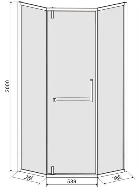 BPS-koupelny Pětiúhelníkový sprchový kout KZ4026A BL 80x80 černá/transparent + vanička SXL07A BL černá