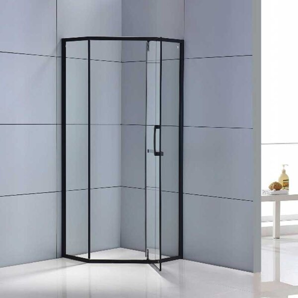 BPS-koupelny Pětiúhelníkový sprchový kout KZ4026A BL 80x80 černá/transparent + vanička SXL07A BL černá
