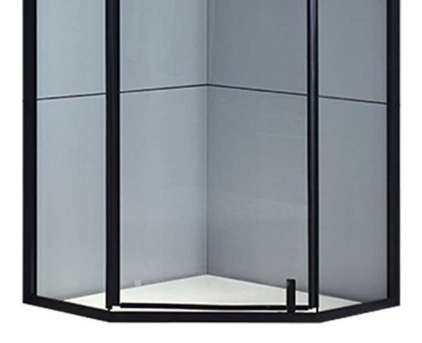 BPS-koupelny Pětiúhelníkový sprchový kout KZ4026A BL 80x80 černá/transparent + vanička SXL07A BL černá