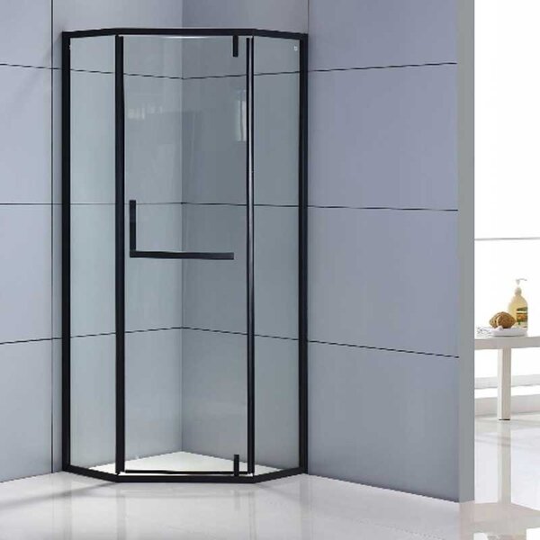 BPS-koupelny Pětiúhelníkový sprchový kout KZ4026A BL 80x80 černá/transparent + vanička SXL07A BL černá