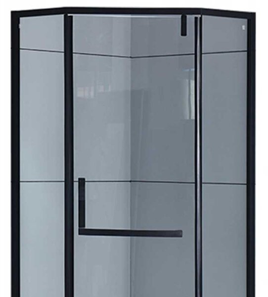 BPS-koupelny Pětiúhelníkový sprchový kout KZ4026A BL 80x80 černá/transparent + vanička SXL07A BL černá