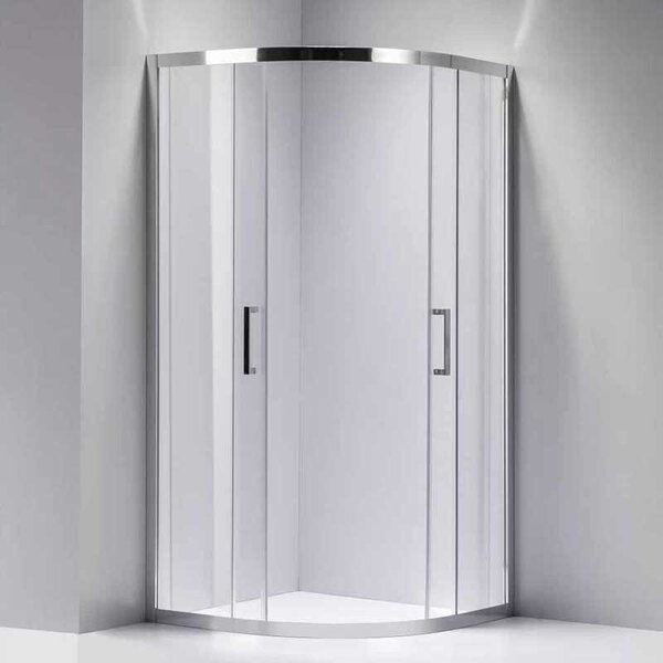 BPS-koupelny Čtvrtkruhový sprchový kout KZ101B 90x90 cm chrom/transparent + vanička SXL01B BL černá