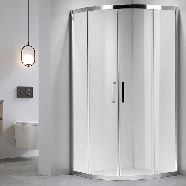 BPS-koupelny Čtvrtkruhový sprchový kout KZ101B 90x90 cm chrom/transparent + vanička SXL01B BL černá