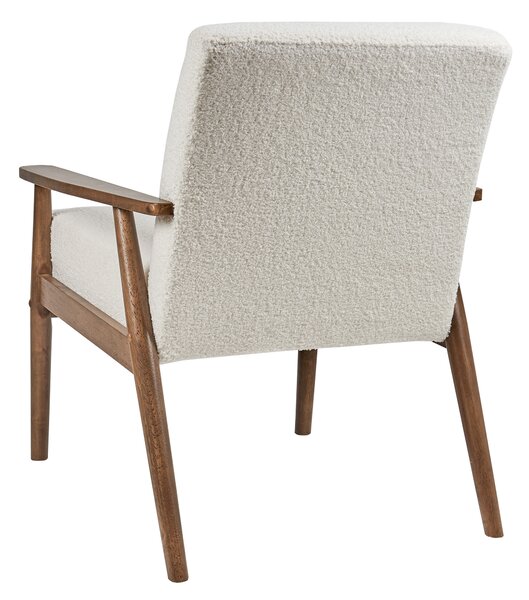 Křeslo ESRUM Buklé Tmavě hnědá/Bílá