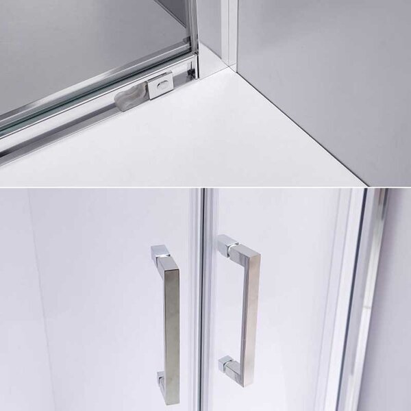 BPS-koupelny Čtvrtkruhový sprchový kout KZ101B 90x90 cm chrom/transparent + vanička ST01B WH bílá
