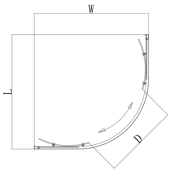 BPS-koupelny Čtvrtkruhový sprchový kout KZ101B 90x90 cm chrom/transparent + vanička ST01B WH bílá