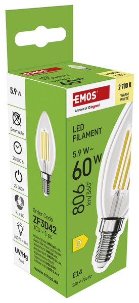FILAMENTOVÁ LED ŽÁROVKA E14 - Žárovky