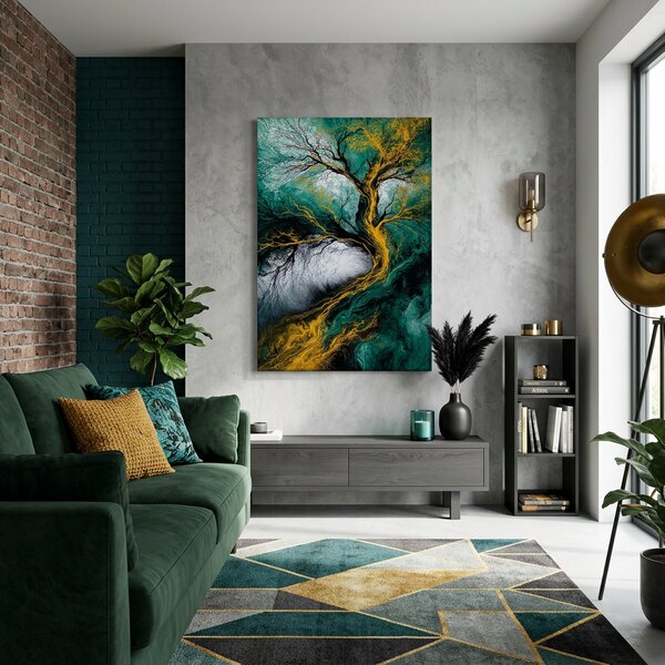 Obraz na plátně - Strom života Tepající žíly země FeelHappy.cz Velikost obrazu (šířka x výška): 30 x 40 cm