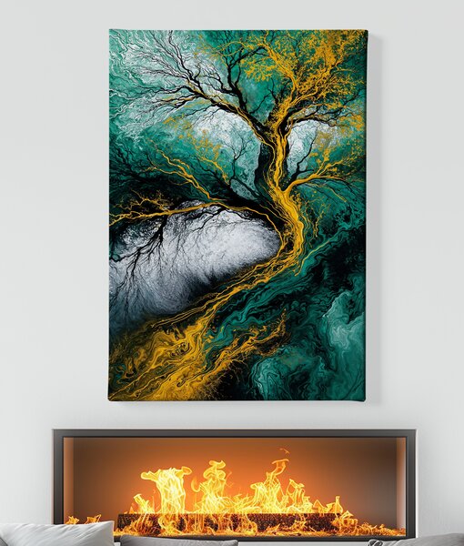 Obraz na plátně - Strom života Tepající žíly země FeelHappy.cz Velikost obrazu (šířka x výška): 30 x 40 cm