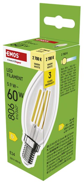 FILAMENTOVÁ LED ŽÁROVKA E14 - Žárovky