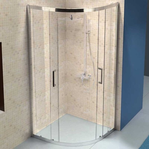 BPS-koupelny Čtvrtkruhový sprchový kout KZ101A 80x80 cm chrom/transparent + vanička SXL01A BL černá