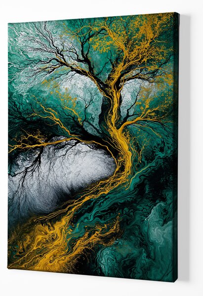 Obraz na plátně - Strom života Tepající žíly země FeelHappy.cz Velikost obrazu (šířka x výška): 30 x 40 cm