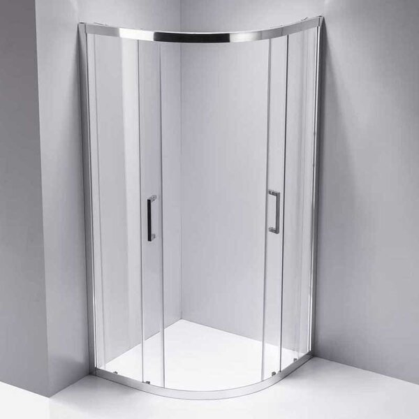 BPS-koupelny Čtvrtkruhový sprchový kout KZ101A 80x80 cm chrom/transparent + vanička SXL01A BL černá