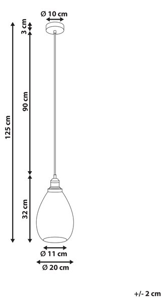 Závěsná lampa COOSA Sklo Průhledná
