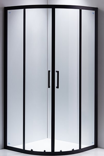 BPS-koupelny Čtvrtkruhový sprchový kout BS01A 80x80 cm černá/transparent + vanička SXL01A černá