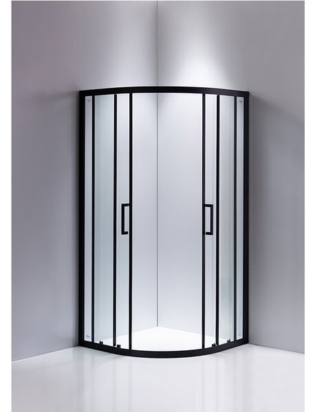 BPS-koupelny Čtvrtkruhový sprchový kout BS01A 80x80 cm černá/transparent + vanička SXL01A černá