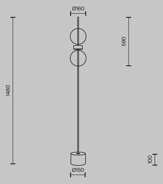 Stojací lampa Double Moon 3000K 15W MOD478FL-L15B3K - MAYTONI